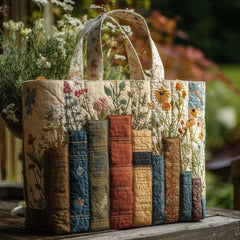 Handcrafted Bag | Books and Flowers